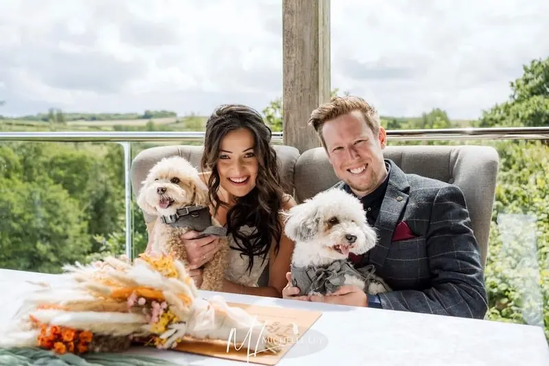 An Elopement with their dog at a Dog Friendly wedding Venue