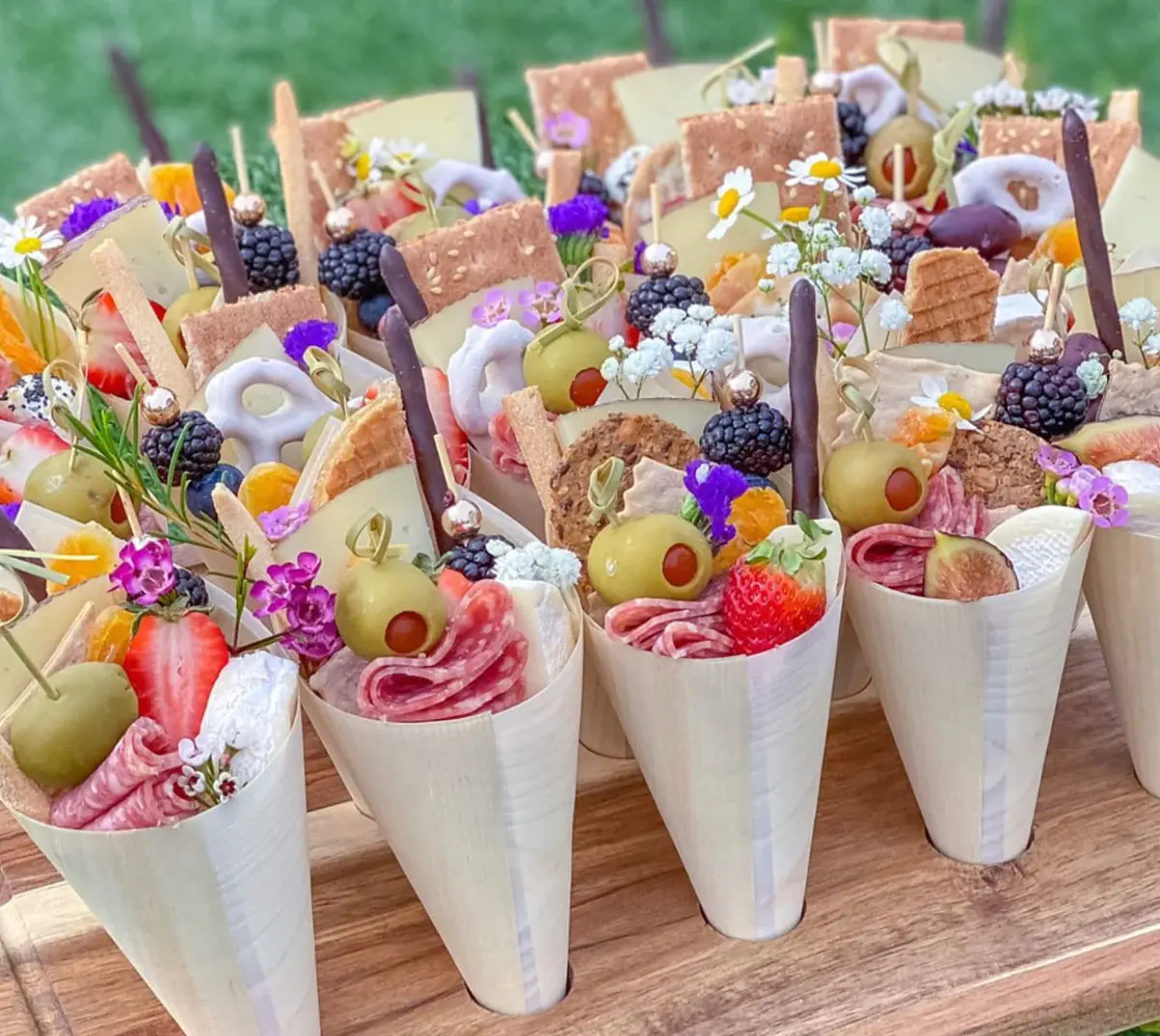 food experience at tree top escape with lots of Charcuterie Cones